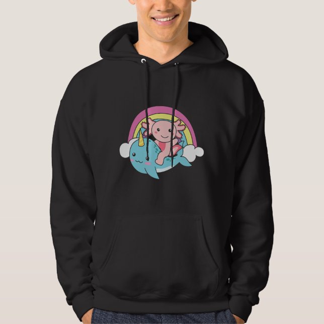 Veste À Capuche Narwhal mignon Axolotl Océan Unicorn Kawaii Narwha (Devant)