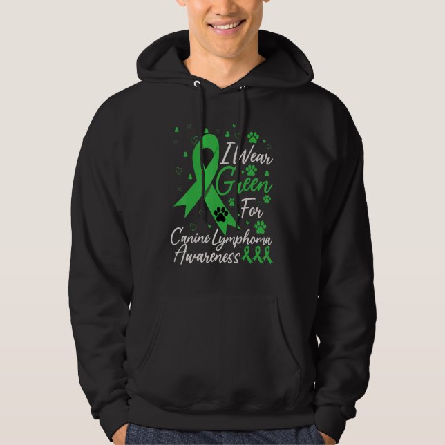 Veste À Capuche National Canine Lymphoma Awareness Day Green Dog R (Devant)