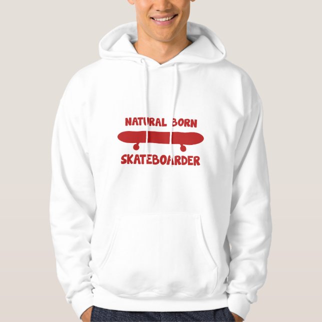 Veste À Capuche Naturel Born Skateboarder (Devant)