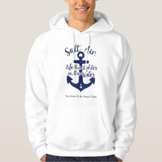 Veste À Capuche Nautical Anchor “Salt Air” White Graphic Hoodie