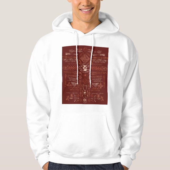 Veste À Capuche Navajo Aztec : Ethnic Doodle Motif. (Devant)