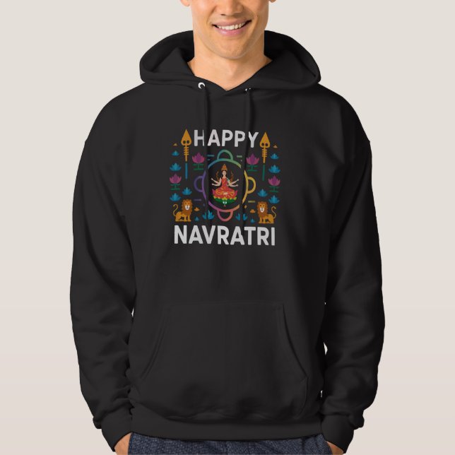 Veste À Capuche Navratri Graba Hindouisme Déesse hindoue Durga 1 (Devant)