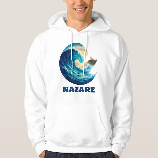 Veste À Capuche Nazaré Big Wave Portugal Hoodie – Surf Coastline A (Devant)