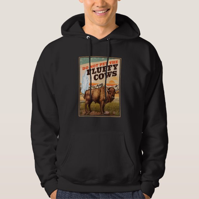 Veste À Capuche Ne Caressez Pas Les Bisons Vaches Duflutes   (Devant)