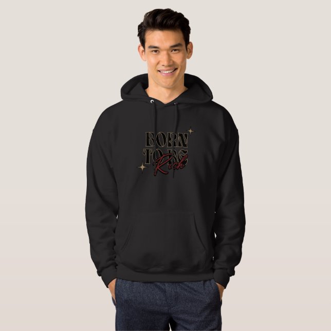 Veste À Capuche Né pour être riche – Typographie de citation d'arg (Devant entier)