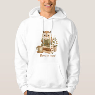 Veste À Capuche Né pour lire Conception d'amour de livre de hibou 