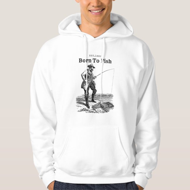 Veste À Capuche Né pour pêcher (Devant)