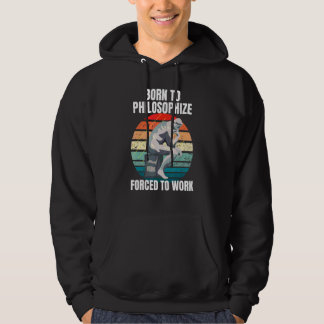 Veste À Capuche Né pour philosopher Philosophie Philosophe Rétro