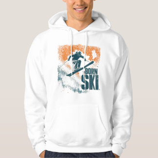 Veste À Capuche Né pour skier | Design de ski vintage