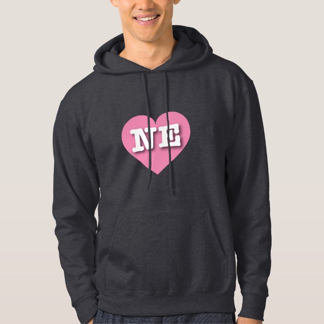 Veste À Capuche Nebraska Coeur rose - J'aime NE (Devant)