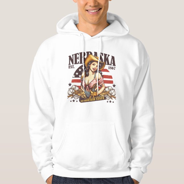 Veste À Capuche Nebraska L'État Cornhusker (Devant)