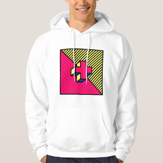 Veste À Capuche Neo Memphis Cross /Plus Sign Motif (Devant)