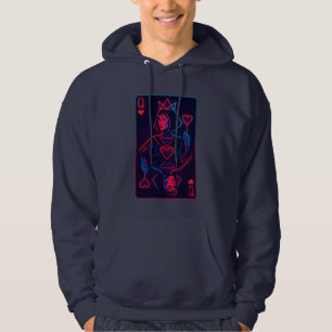Veste À Capuche Neon Queen of Hearts — Synthwave rétro-futuriste