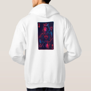 Veste À Capuche Neon Queen of Hearts — Synthwave rétro-futuriste