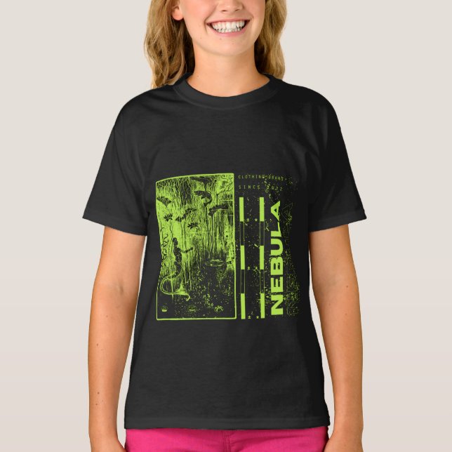 Veste À Capuche Néon Vert Et Hipster Noir Nebula Moderne (Devant)