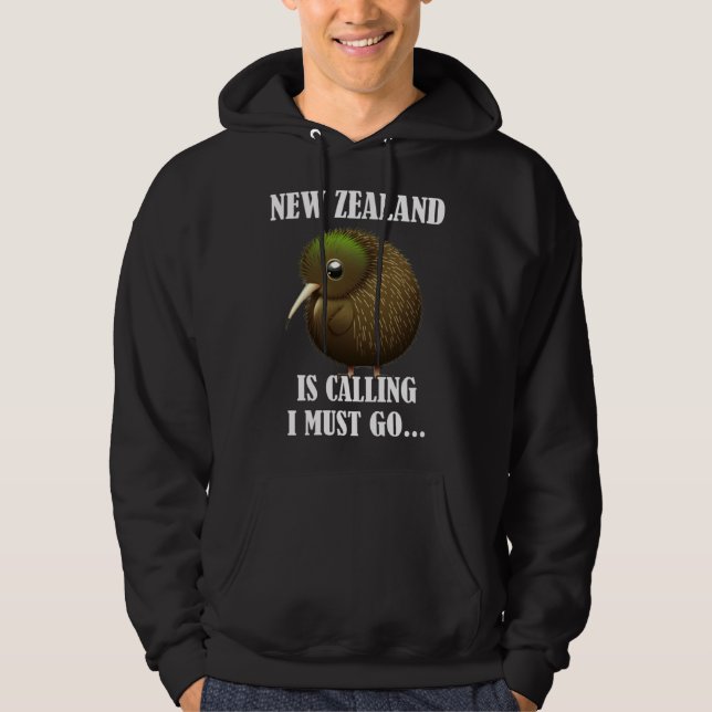 Veste À Capuche New Zealand Is Calling I Must Go Kiwi Bird Wild An (Devant)