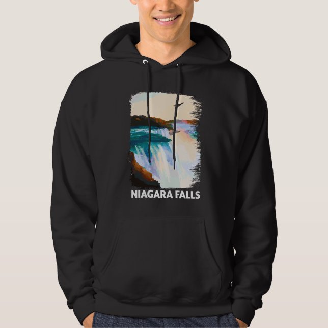 Veste À Capuche Niagara Falls Canada États-Unis Skyline Silhouette (Devant)