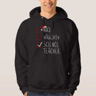 Veste À Capuche Nice Naughty Science Enseignant Noël Liste des Noë