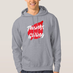 Veste À Capuche Nice Texte Thanksgiving Typographie sur la feuille