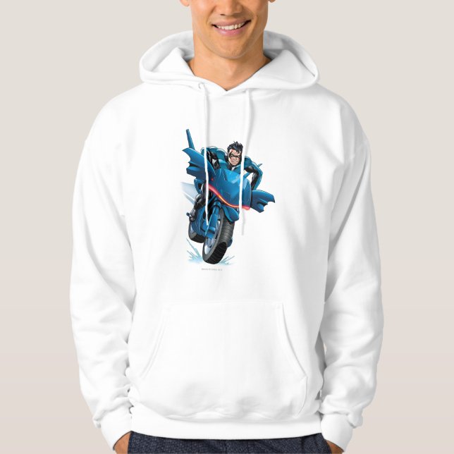 Veste À Capuche Nightwing fait du vélo (Devant)