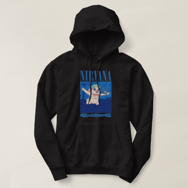 Veste À Capuche Nirvana Nevermind Anime Parody Design - Retro Grun (Design devant)