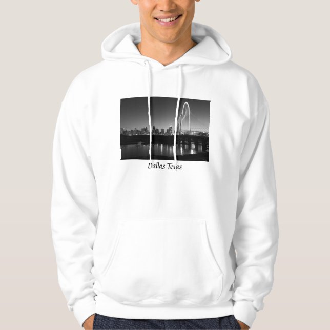 Veste À Capuche Niveaux de gris Dallas Skyline Dawn (Devant)