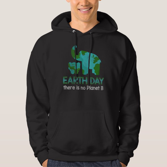 Veste À Capuche No B Planète Eléphant Nature Climat Protéger l'heu (Devant)