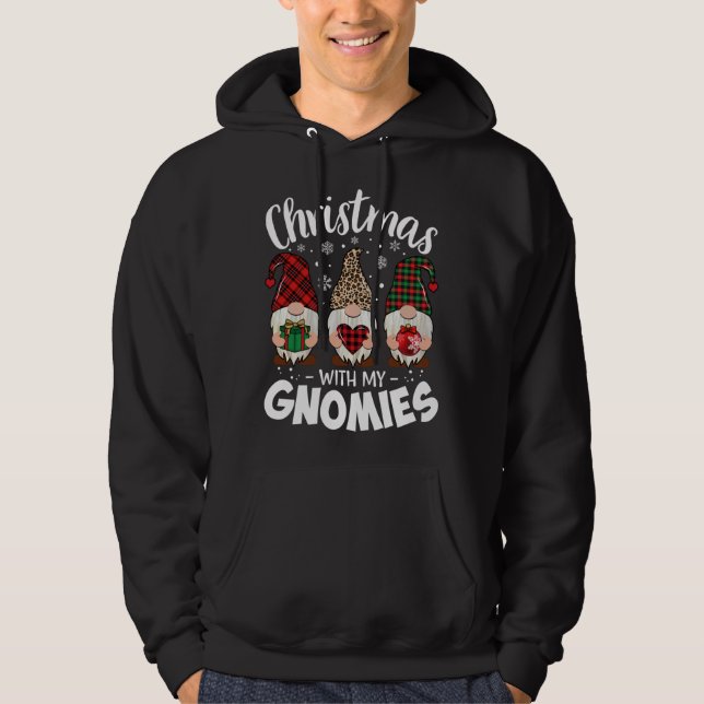 Veste À Capuche Noël Avec Mon Gnomie Leopard Enseignant Gnome Buf (Devant)