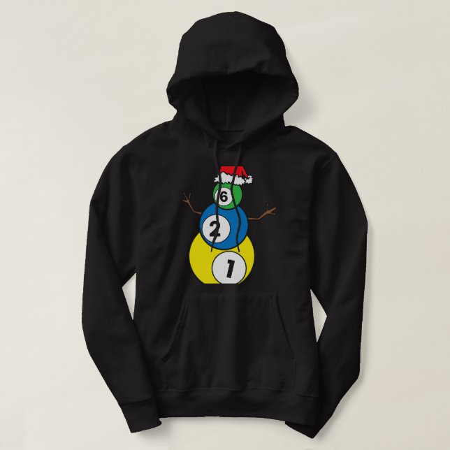 Veste À Capuche Noël Billard Snowman Enfants Noël présent (Design devant)