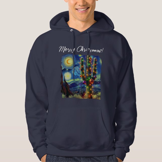 Veste À Capuche Noël dans le désert Sud-Ouest Saguaro Cactus (Devant)