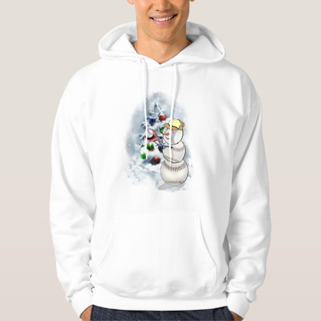 Veste À Capuche Noël de baseball Snowman (Devant)