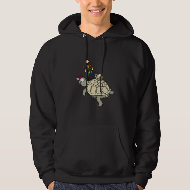 Veste À Capuche Noël de tortue et d'escargot (Devant)