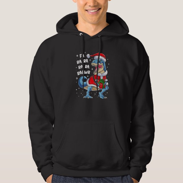Veste À Capuche Noël Dinosaur Fa Rawr Arbre Rex Garçons Noël (Devant)