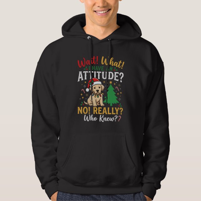 Veste À Capuche Noël drôle attitude chien vacances (Devant)
