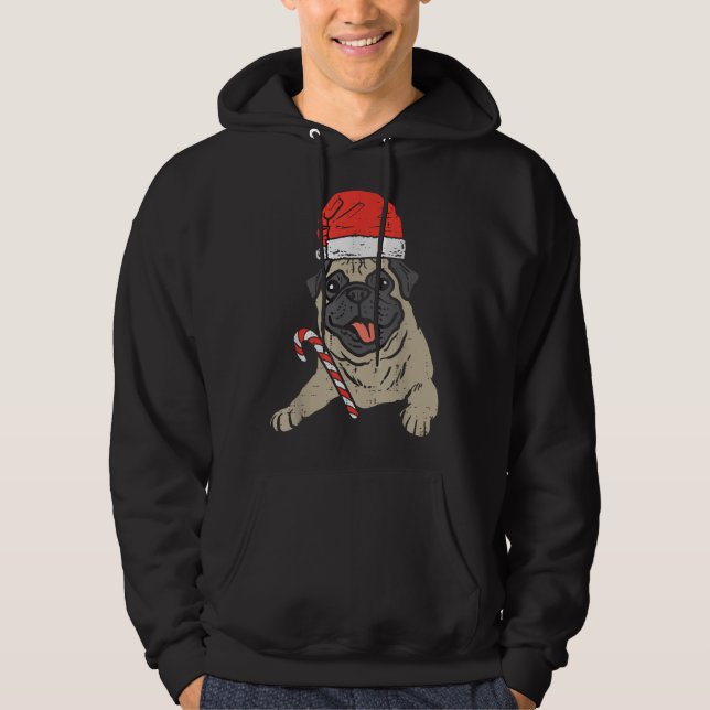 Veste À Capuche Noël du chien de Carlin de Santa Hat (Devant)
