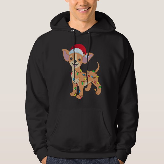 Veste À Capuche Noël du Chihuahua (Devant)