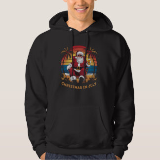 Veste À Capuche Noël en juillet Père Noël Beach Party