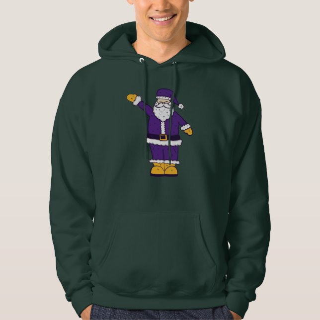Veste À Capuche noël jaune pourpre santa claus (Devant)