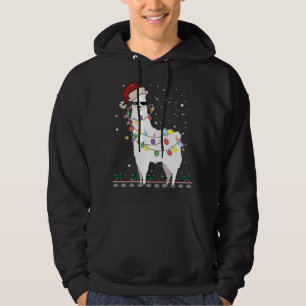 Veste À Capuche Noël Llama Santa Hat Ugly Xmas Arbre Alpaca Gi