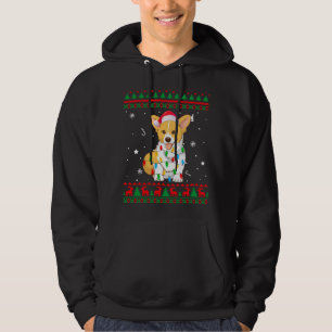 Veste À Capuche Noël moche Sweater lumières Noël Corgi Amoureux de