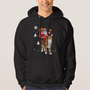 Veste À Capuche Noël Père Noël équitation Tigre Feu de Chat Noël