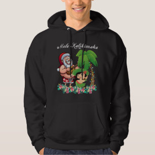 Veste À Capuche Noël Père Noël Mele Kalikimaka Hawaii Palm Tree P