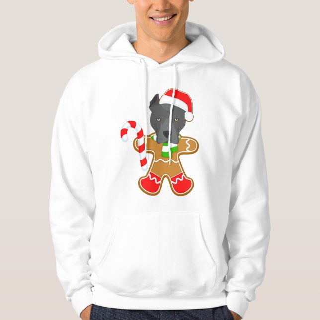 Veste À Capuche noël pitbull américain (Devant)