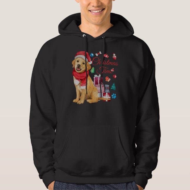Veste À Capuche Noël Pour Le Mignonne Golden Retriever (Devant)