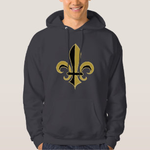 Veste À Capuche Noir et or Fleur de lis