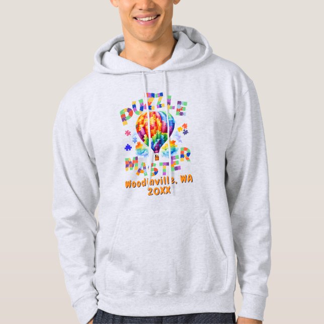 Veste À Capuche Nom de l'emplacement principal du puzzle personnal (Devant)