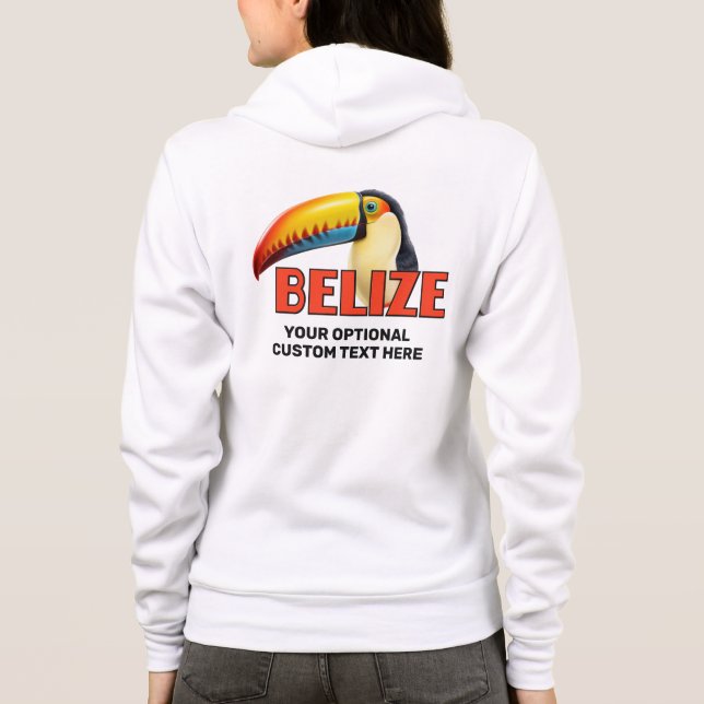Veste À Capuche Nom et texte personnalisés BELIZE Toucan (Dos)