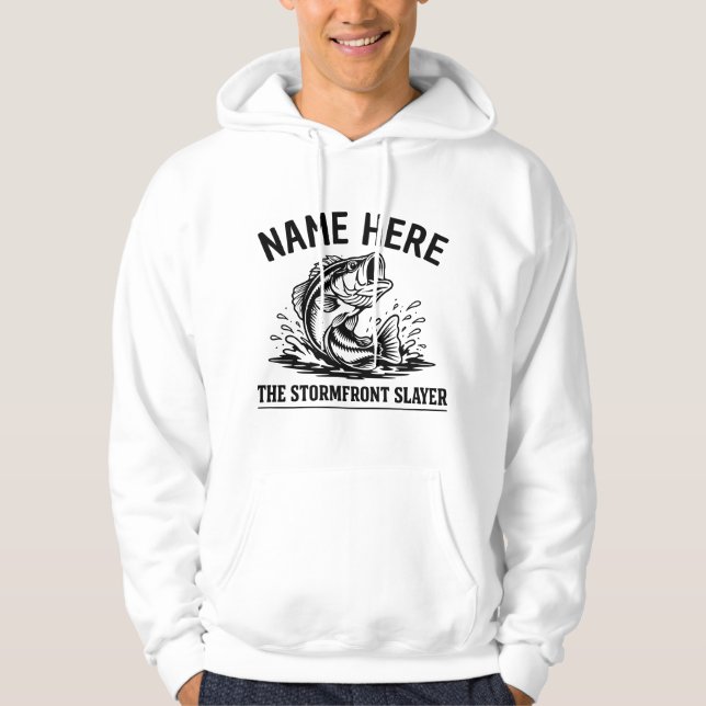 Veste À Capuche Nom personnalisé Classique Pêche à la basse Tempêt (Devant)