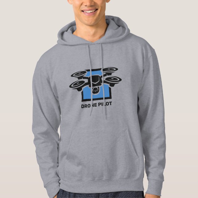 Veste À Capuche Nom personnalisé et drone de texte (Devant)