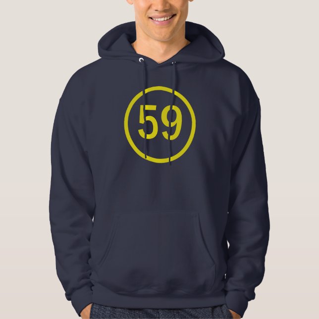 Veste À Capuche nombre,59, dans un cercle (Devant)